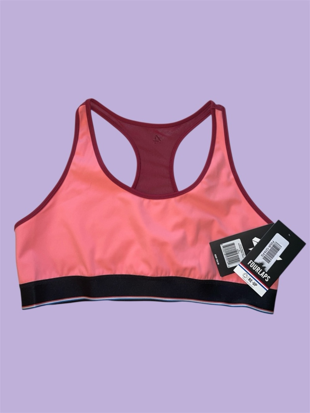 Fourlaps Circuit Sports Bra in Strawberry/Red Velvet